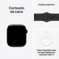 Apple Watch Series 11 GPS 42mm Preto Brilhante Pulseira M/G Esportiva Preta - 9