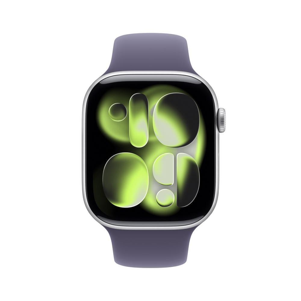 Apple Watch Series 11 GPS+ Cellular 46mm Prateado Pulseira P/M Esportiva Roxo-Névoa - 2