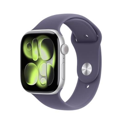 Apple Watch Series 11 GPS+ Cellular 46mm Prateado Pulseira P/M Esportiva Roxo-Névoa