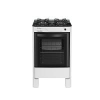 Fogão de Piso Esmaltec Agata Glass 4 Bocas Branco Mesa de Vidro Branco - 1