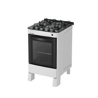 Fogão de Piso Esmaltec Agata Glass 4 Bocas Branco Mesa de Vidro Branco - 2