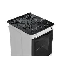Fogão de Piso Esmaltec Agata Glass 4 Bocas Branco Mesa de Vidro Branco