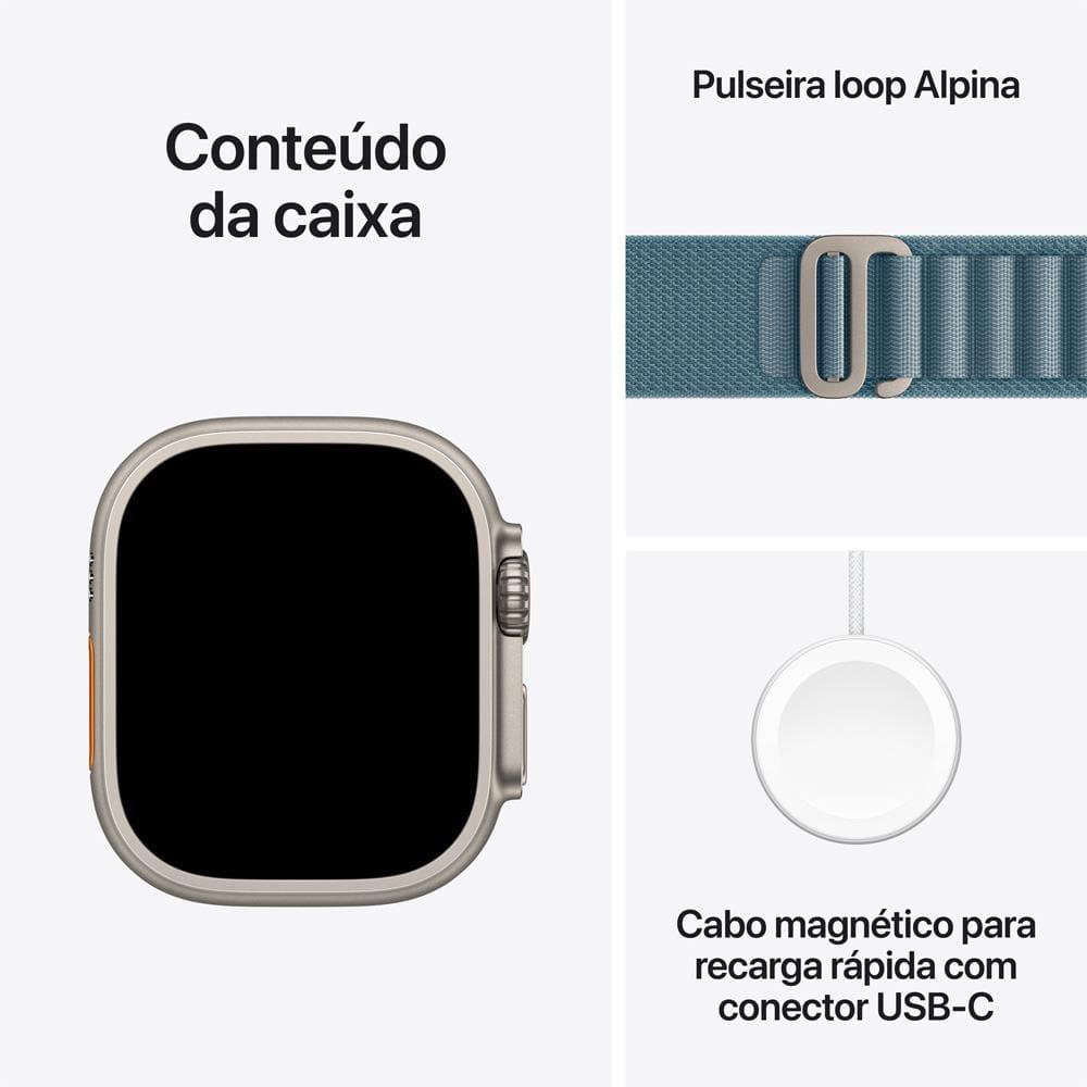 Apple Watch Ultra 3 GPS+ Cellular 49mm Pulseira Loop Alpina G Azul-Clara - 8