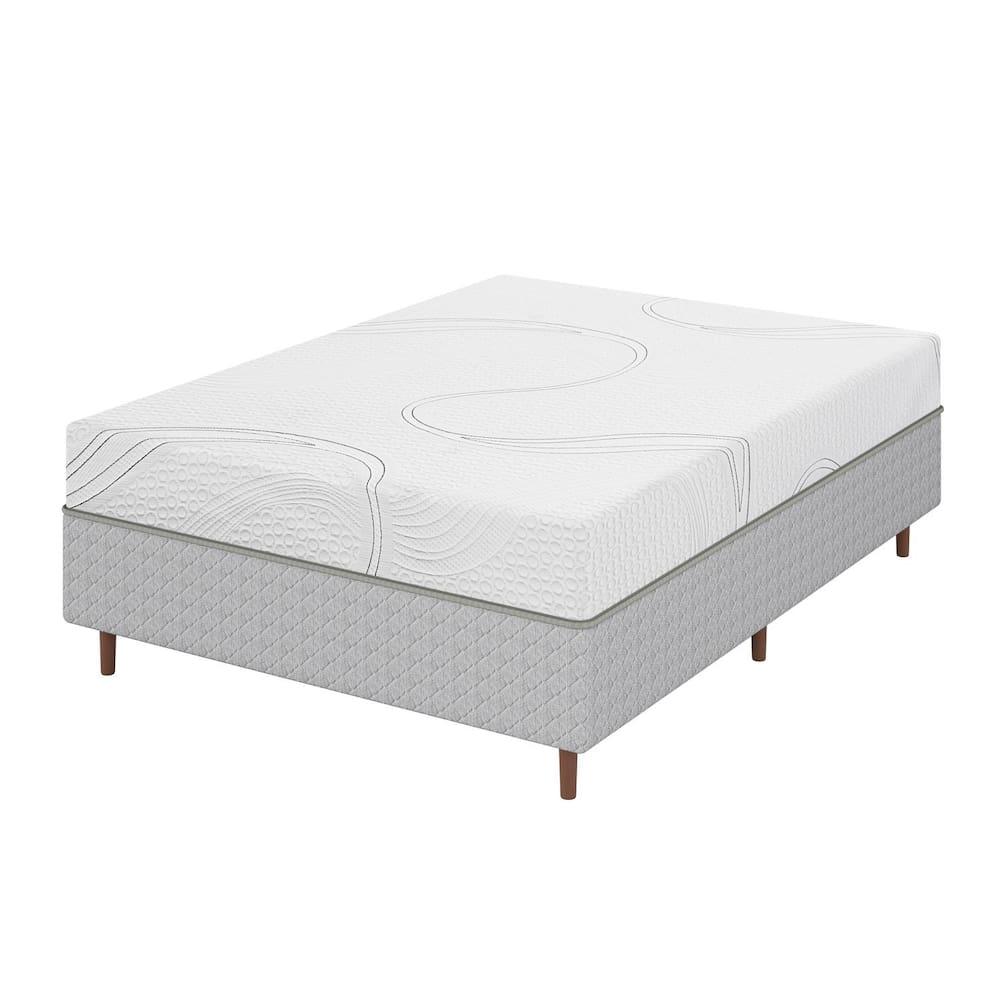 Colchão Bartira Viena Casal + Cama Box Casal Umaflex Loreto Cinza - 1
