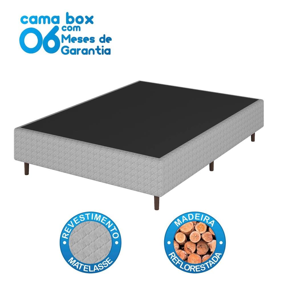 Colchão Bartira Viena Casal + Cama Box Casal Umaflex Loreto Cinza - 8