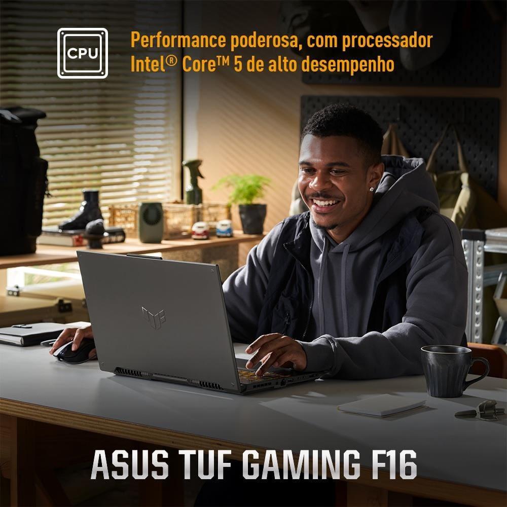 Notebook Gamer 16” Asus TUF Gaming F16 FX607VJ-RL002 Intel Core 5 210H 8GB RAM 512GB SSD RTX 3050 Mecha Gray - 5
