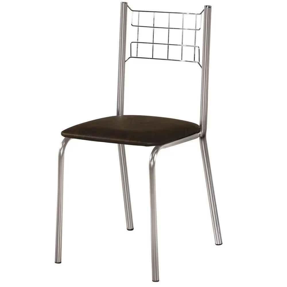 Conjunto Sala de Jantar Aço Nobre Mesa Montana Tampo de Vidro 120x80cm 4 Cadeiras Íris Aço Cromado - 5