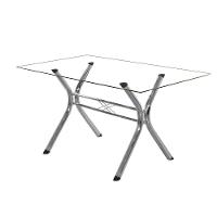 Conjunto Sala de Jantar Aço Nobre Mesa Montana Tampo de Vidro 120x80cm 4 Cadeiras Íris Aço Cromado - 3