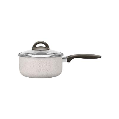 Panela Brinox Suprema Ceramic Life Antiaderente 1,9L 18cm Tampa de Vidro Vanilla