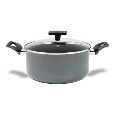 Caçarola Brinox Preserve Ceramic Life Antiaderente 4,7L 24cm Tampa de Vidro Cinza