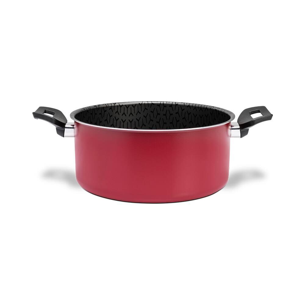 Caçarola Brinox Anis Pro-Flon Antiaderente 3,4L 22cm Tampa de Vidro Borgonha - 3