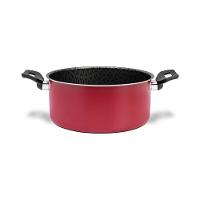 Caçarola Brinox Anis Pro-Flon Antiaderente 3,4L 22cm Tampa de Vidro Borgonha - 3