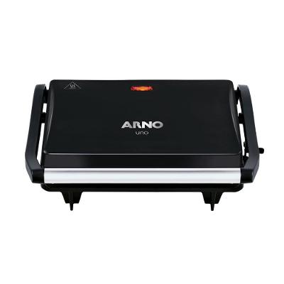 Grill Elétrico Arno Compact Uno GPTO Grelha Antiaderente Trava Lateral Preto
