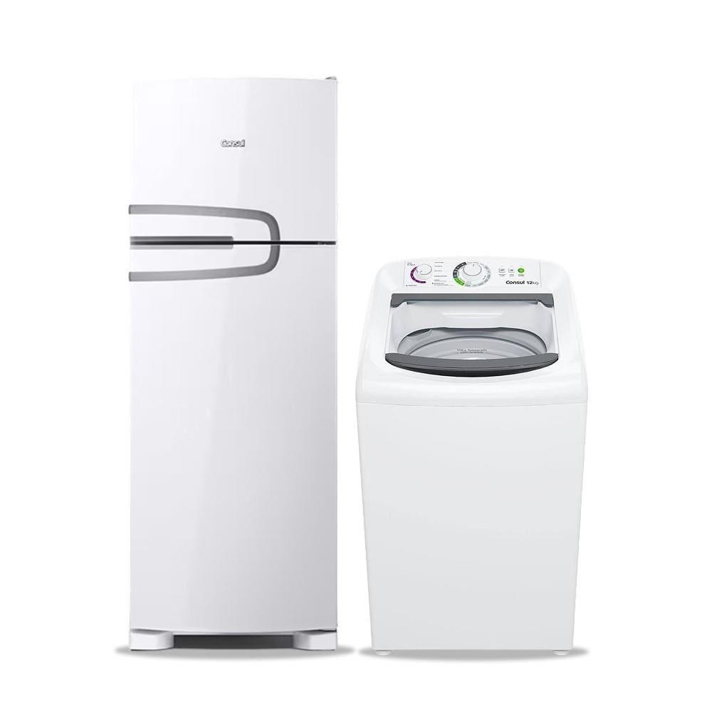 Conjunto Essencial Consul Geladeira CRM39AB Frost Free 340L + Lavadora CWH12BB 12kg Branco - 1