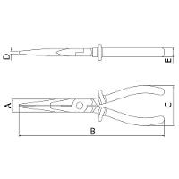 Alicate de Bico Meia Cana Tramontina 8” Bico Longo e Cabo Isolado - Amarelo - 2