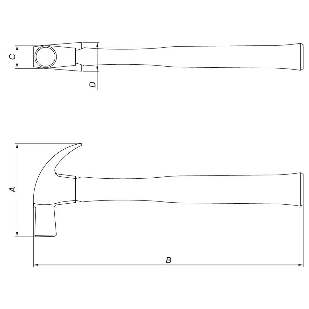 Martelo de Unha Tramontina 25mm com Cabo de Madeira - 2