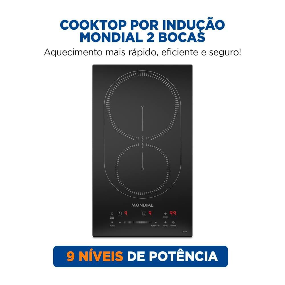 Cooktop de Indução 2 Bocas Mondial CTI-02 Preto - 2