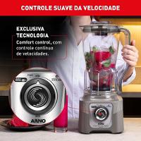 Liquidificador Arno Power Max XXL LN87 2200W Jarra 2,25L 6 Lâminas Powelix Cinza - 8