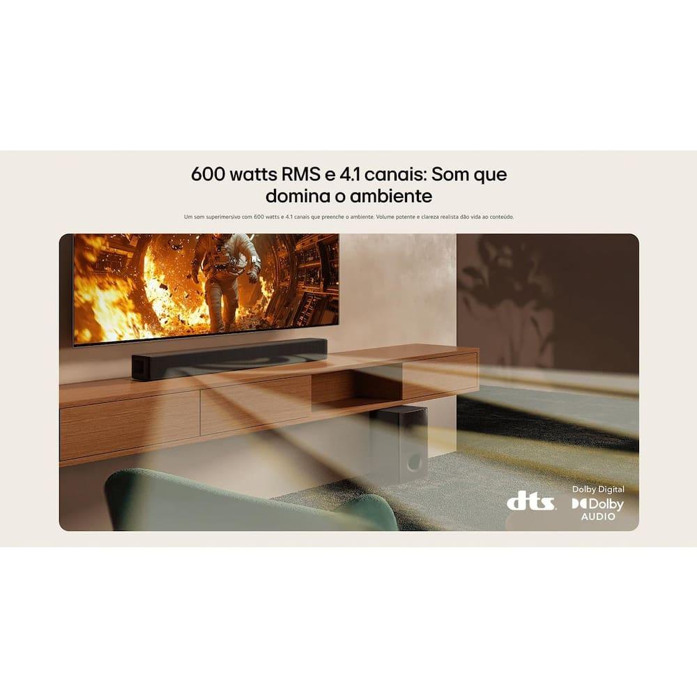 Soundbar LG SH5A Bluetooth 600W RMS 4.1 Canais Subwoofer Sem Fio Preto - 9