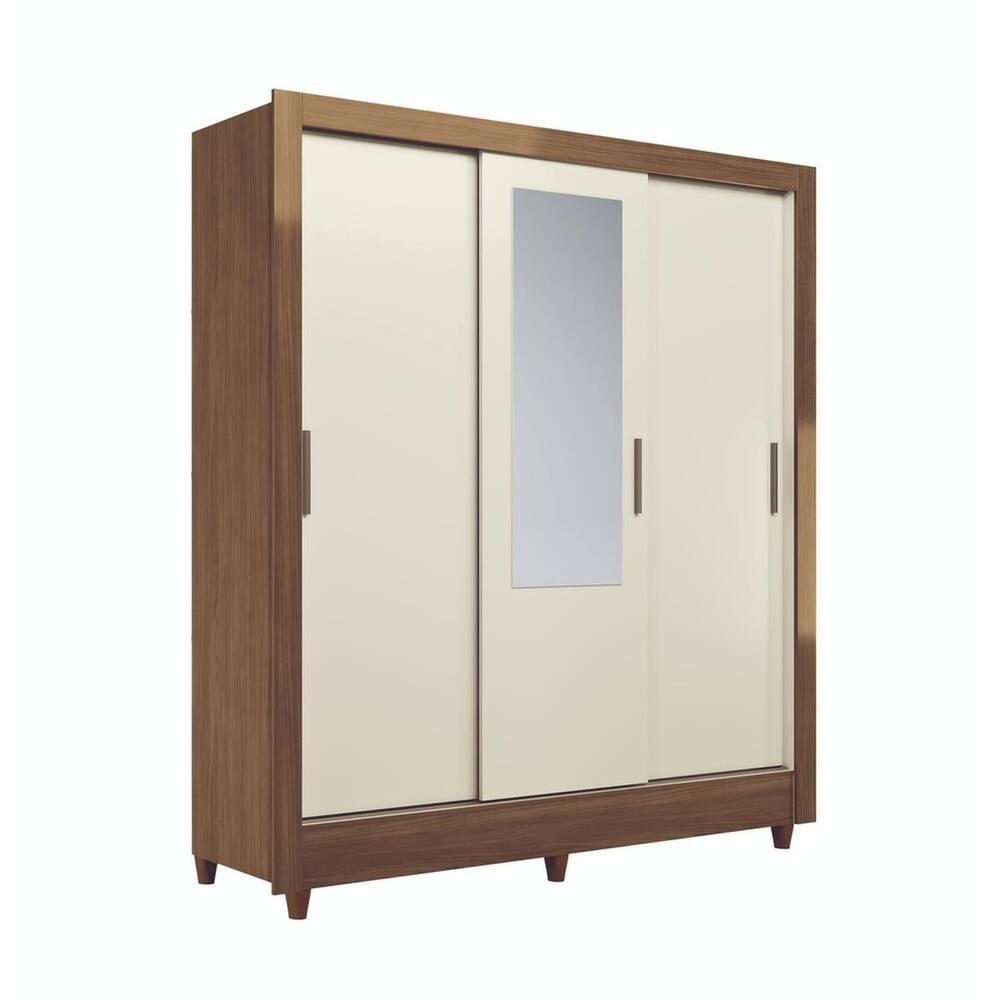 Guarda Roupa Santos Andirá Lisboa 3 Portas Deslizantes com Espelho - 2