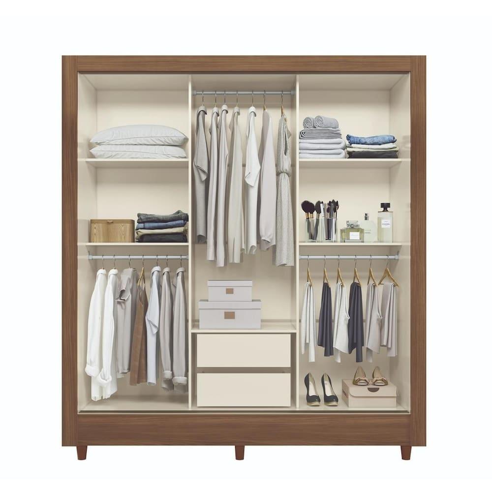 Guarda Roupa Santos Andirá Lisboa 3 Portas Deslizantes com Espelho - 3