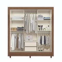 Guarda Roupa Santos Andirá Lisboa 3 Portas Deslizantes com Espelho - 3