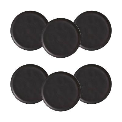Conjunto de Pratos Rasos Porto Brasil Bio Preto Matte 29cm - 6 Peças