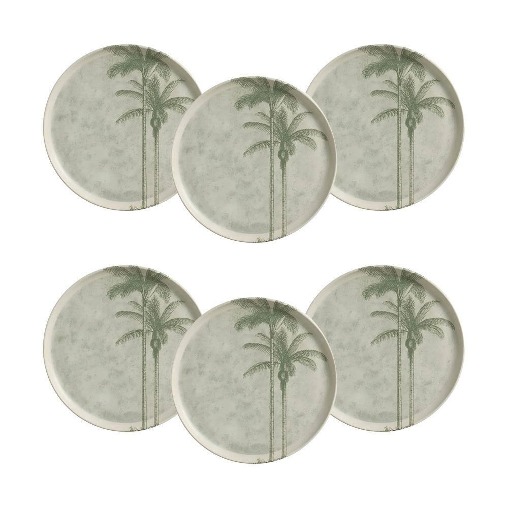Conjunto de Pratos Rasos Porto Brasil Bio Tropicalia Cinza 27,5cm - 6 Peças - 1