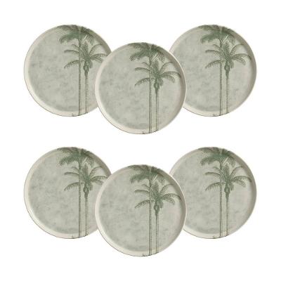 Conjunto de Pratos Rasos Porto Brasil Bio Tropicalia Cinza 27,5cm - 6 Peças