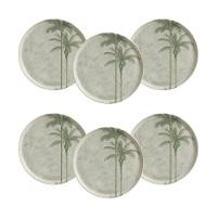 Conjunto de Pratos Rasos Porto Brasil Bio Tropicalia Cinza 27,5cm - 6 Peças - 1