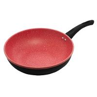 Frigideira Wok de Indução Lyor em Alumínio com Revestimento Cerâmico Granilite Vermelha - 28cm - 1