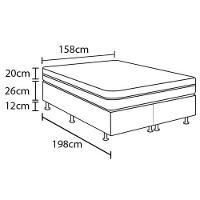 Cama Box Queen Size Umaflex Orleans com Molas Ensacadas 58x158x198cm - Marrom/Branco - 4
