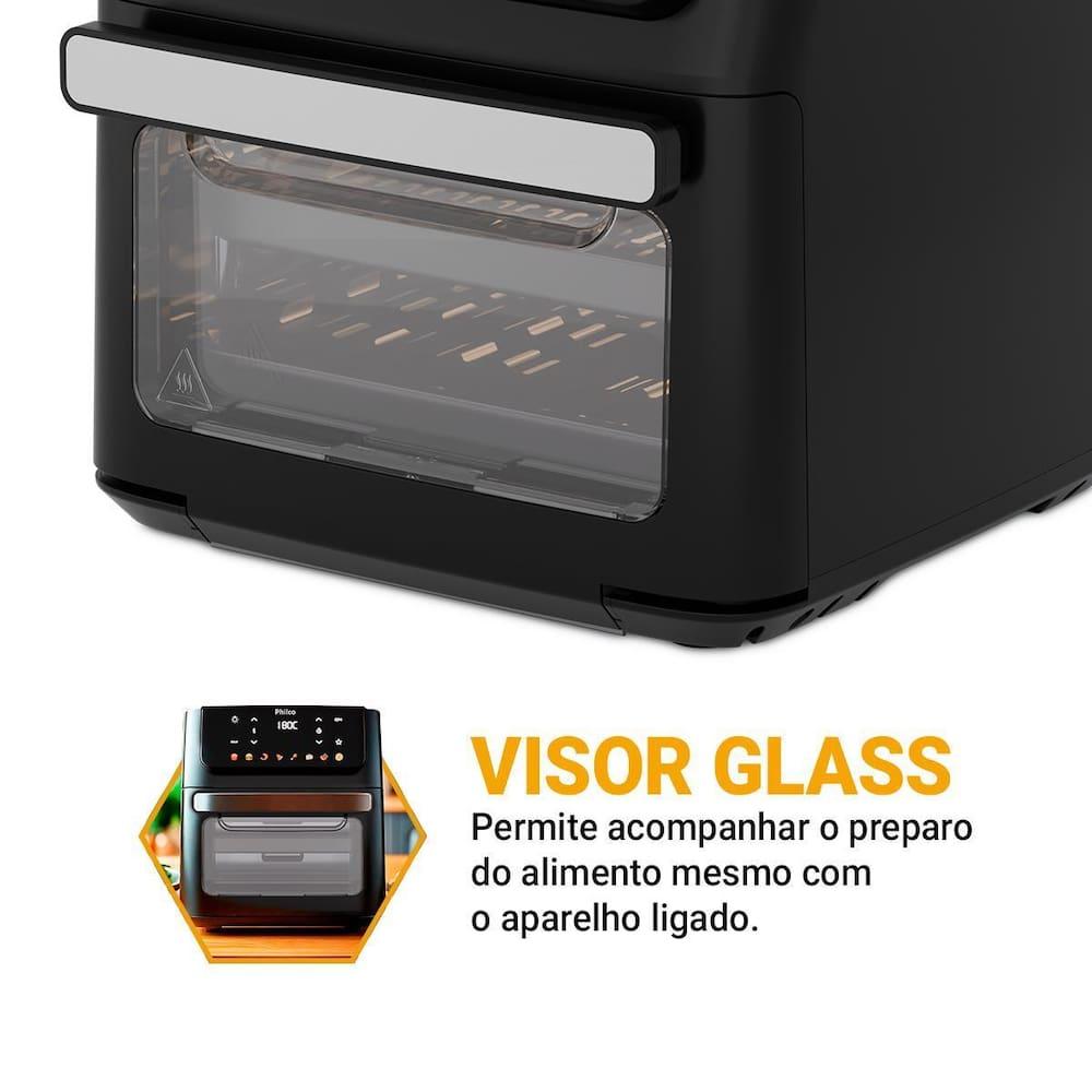 Fritadeira Elétrica Air Fryer Philco Oven PAF11B Visor Removível Preta - 3