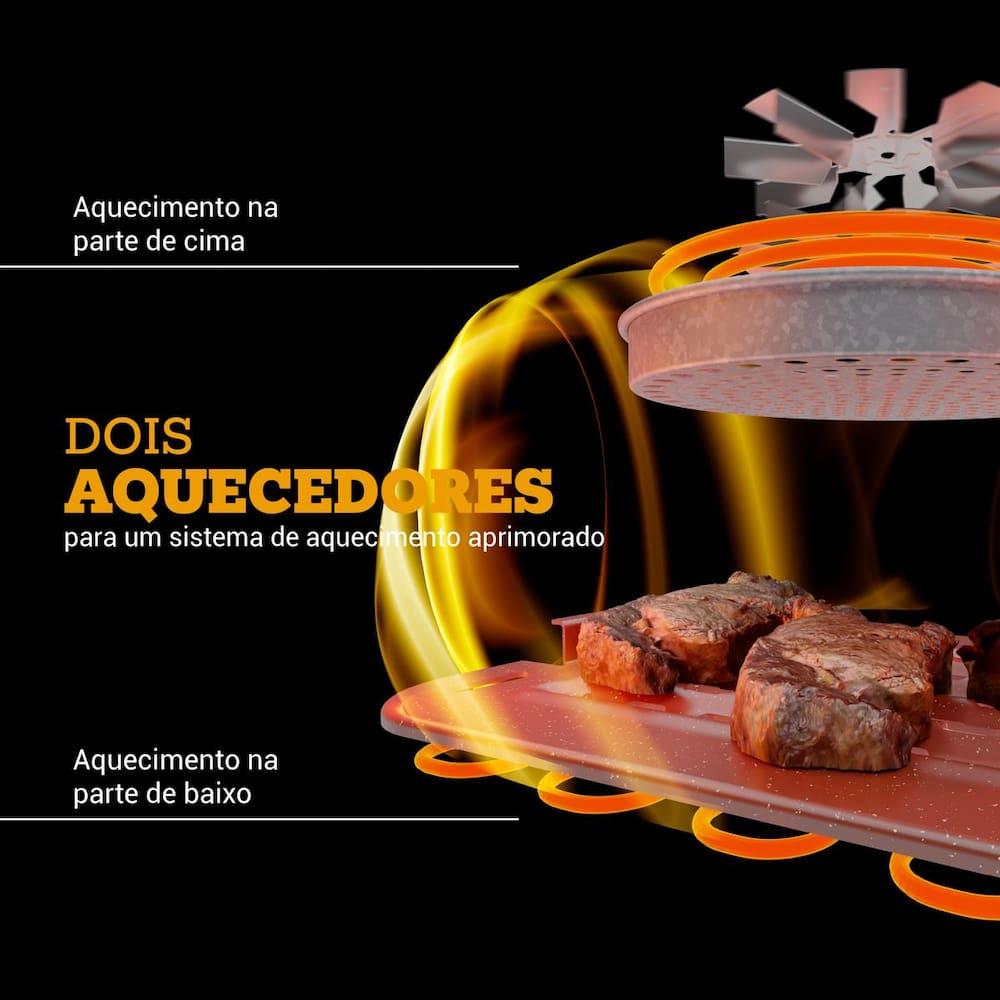 Fritadeira Elétrica Air Fryer Philco Oven PAF12A 12L Grill Preta - 3