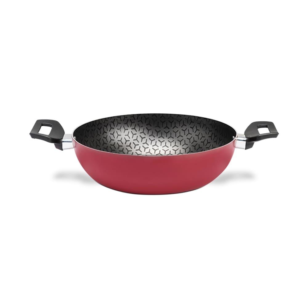 Panela Wok Brinox Anis Alças Baquelite Antiaderente Pro-Flon 2,3L 24cm Tampa de Vidro Borgonha - 2