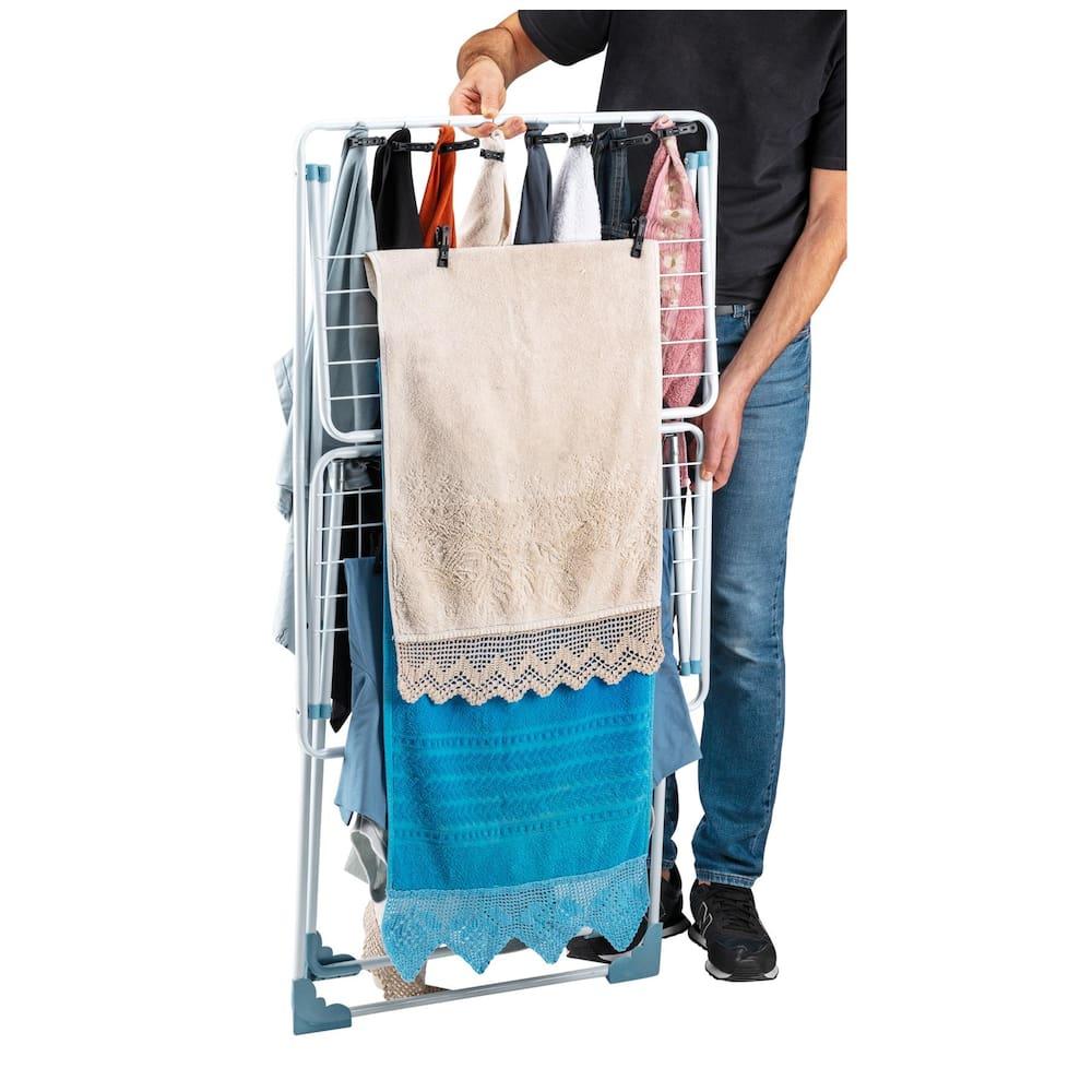 Varal de Chão com Abas Grande Utimil Dobradiça Inteligente Branco - 5