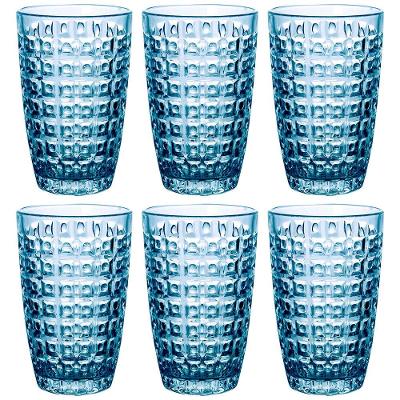 Conjunto de Copos L`Hermitage Chevalier em Vidro Azul 355ml - 6 Peças