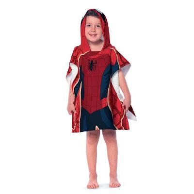 Toalha para Banho Infantojuvenil Lepper Spider Man Ultimate em Algodão com Capuz 1 Peça - Vermelha