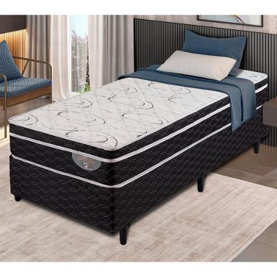 Cama Box Solteiro Apolo Spuma Bellagio com Molas Superlastic 62x96x203cm - Preto