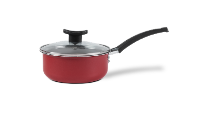 Panela Brinox Ruby Antiaderente Pro-Flon Tampa de Vidro 1,3 L 16cm Vermelho