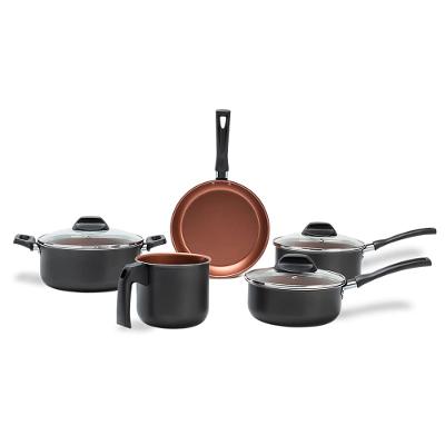 Jogo de Panelas 5 Peças Brinox Topázio Antiaderente Pro-Flon Cinza Range