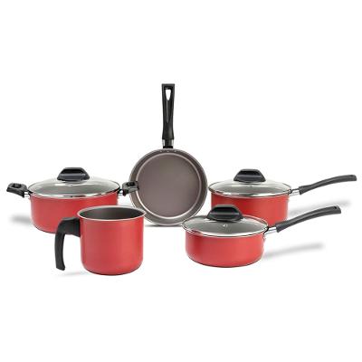 Jogo de Panelas 5 Peças Brinox Ruby Alumínio Pro-Flon Vermelho