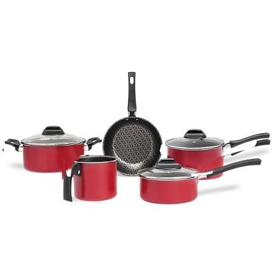 Jogo de Panelas 5 Peças Brinox Anis Antiaderente Pro-Flon Borgonha