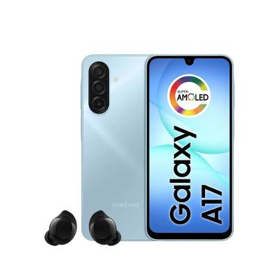Smartphone Samsung Galaxy A17 4G Tela 6.7" 128GB Câmera Tripla 50MP Azul Claro + Galaxy Buds Core Bluetooth Preto