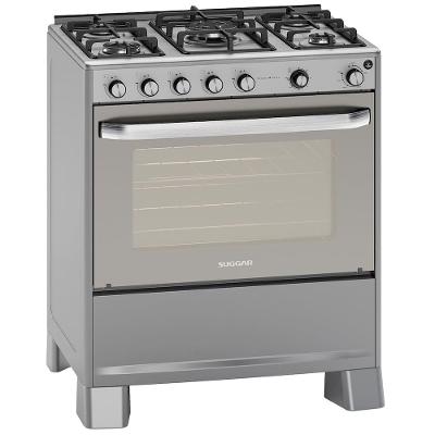 Fogão de Piso 5 Bocas Suggar Select Grill Tripla Chama Inox
