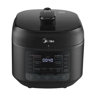 Panela de Pressão Elétrica Midea 5L NutriPro Digital com Função Vapor Preta
