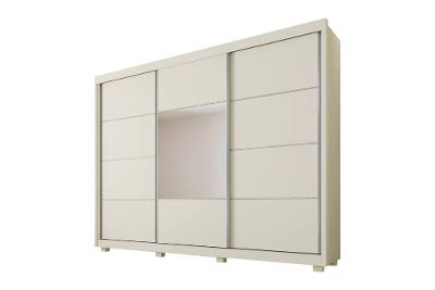 Guarda-Roupa Casal Mademarques Spazio 3 Portas de Correr Espelho 4 Gavetas