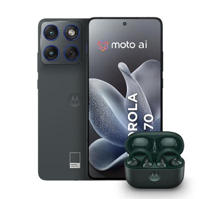 Smartphone Motorola Edge 70 512GB 5G Cinza + Fone Moto Buds Loop Bluetooth Verde