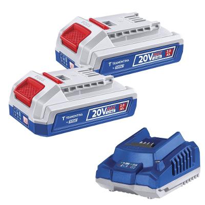 Kit 2 Baterias Tramontina by Total 20V 2,0Ah Lithium-Ion + Carregador 2,0A Bivolt
