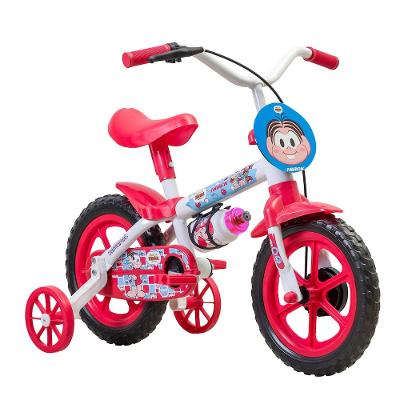 Bicicleta Infantil Track Turma da Mônica Aro 12 com Rodinhas Branco e Vermelho